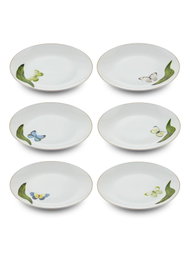 Hermia Set de Platos de Postre Multicolor DNR0063 (6 Piezas) de Porcelana